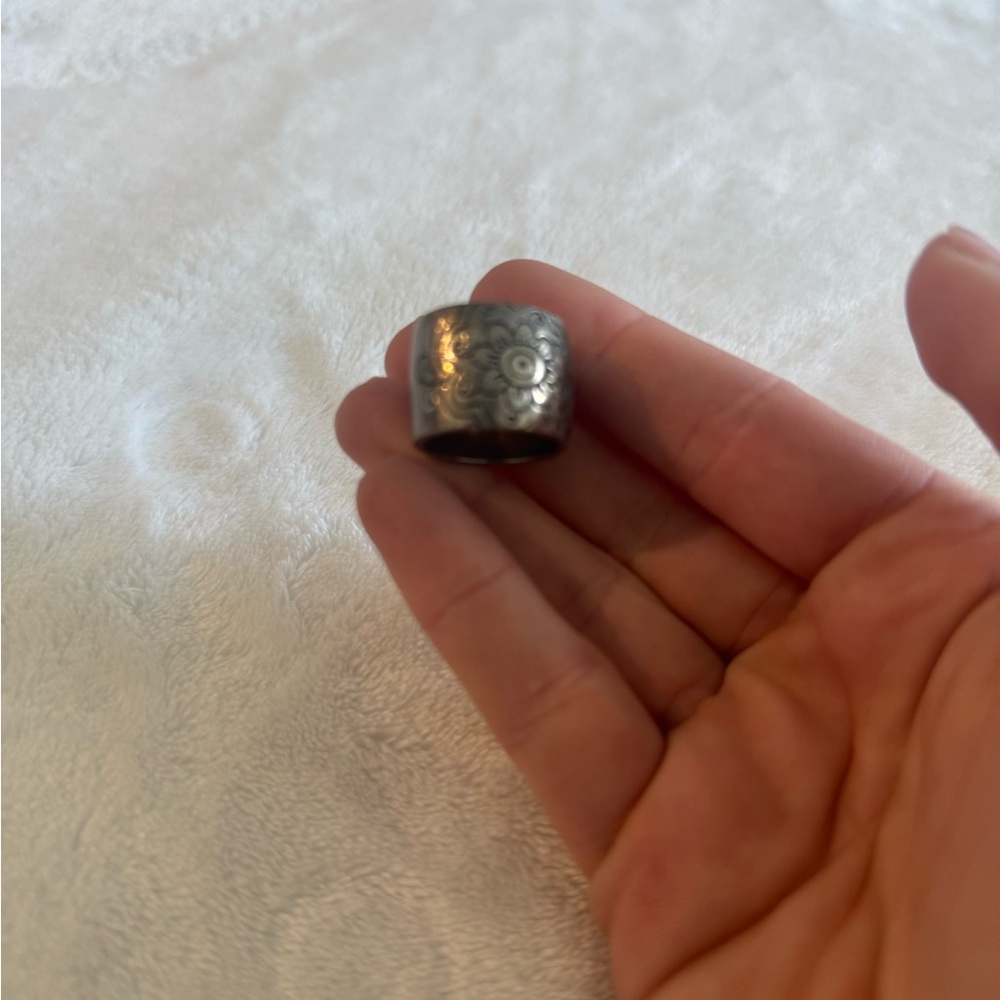 Silver Patterned Ring